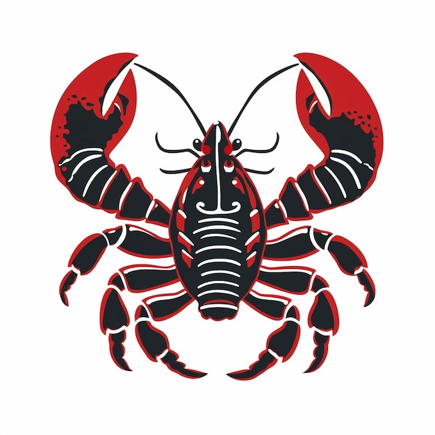 Un logo de homard rouge