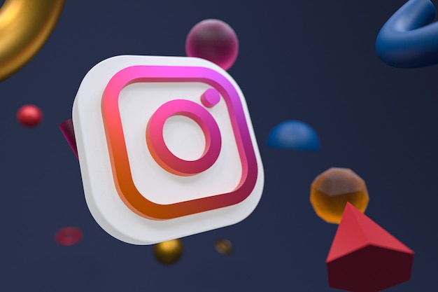 Logo ig Instagram sur fond géométrique abstrait