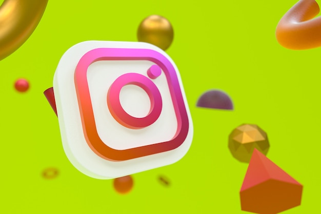 Logo Ig Instagram Sur Fond Géométrique Abstrait