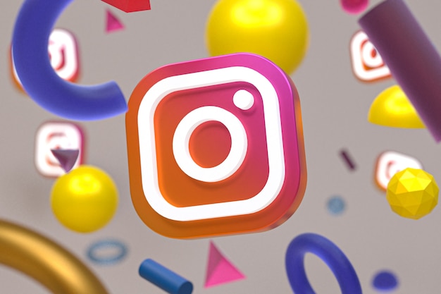 Logo ig Instagram sur la géométrie abstraite