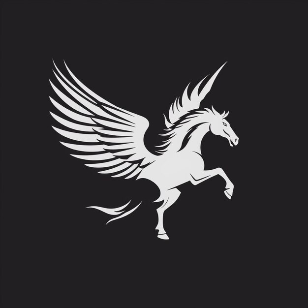 Photo logo de l'image de pegasus sur fond noir