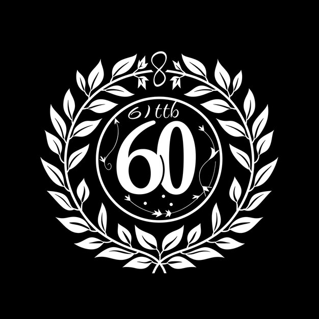 Photo logo de l'insigne du 60e anniversaire avec un 60 stylisé dans le collage de cen concept de conception créatif simple