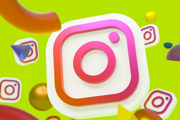 Logo Instagram ig avec éléments de géométrie