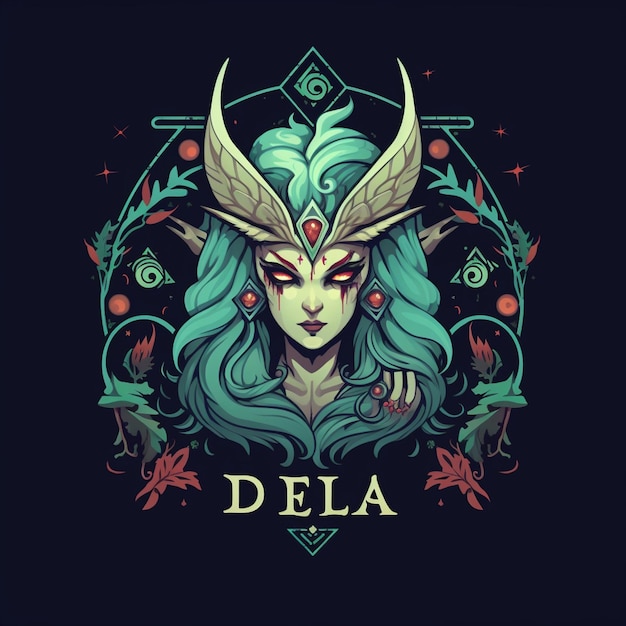 Logo de jeu ludique et adorable Delta Druid