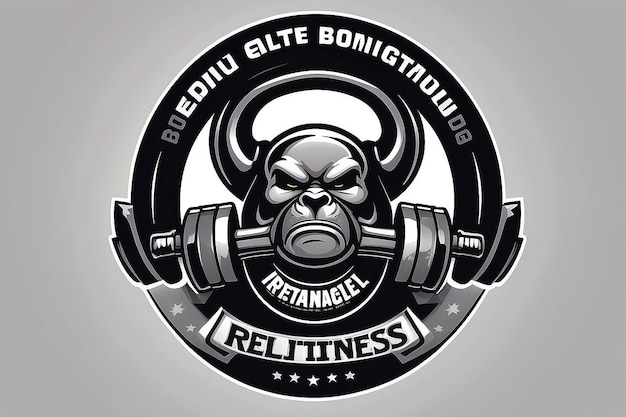 Photo logo de kettlebell gym fitness illustration vectorielle modifiable et modifiable en taille