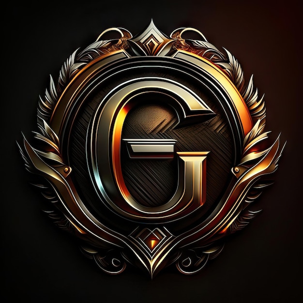 Logo lettre G avec détails dorés