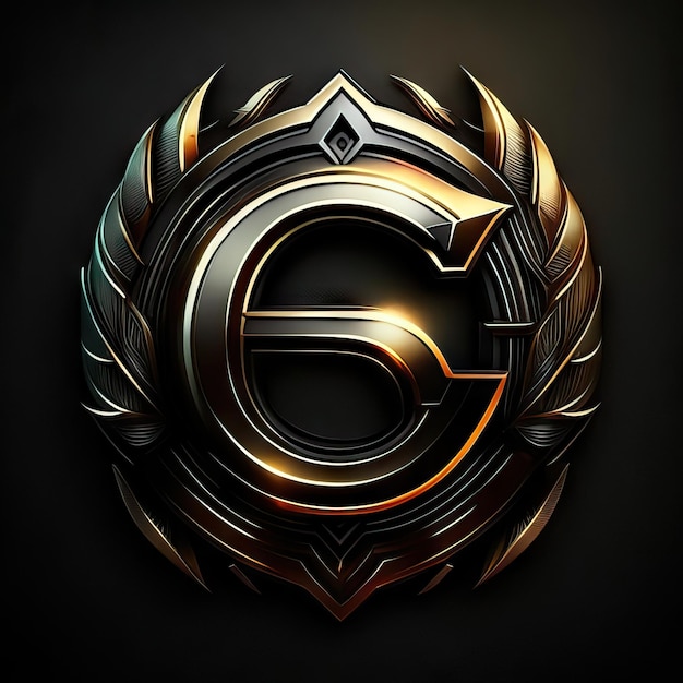 Logo lettre G avec détails dorés