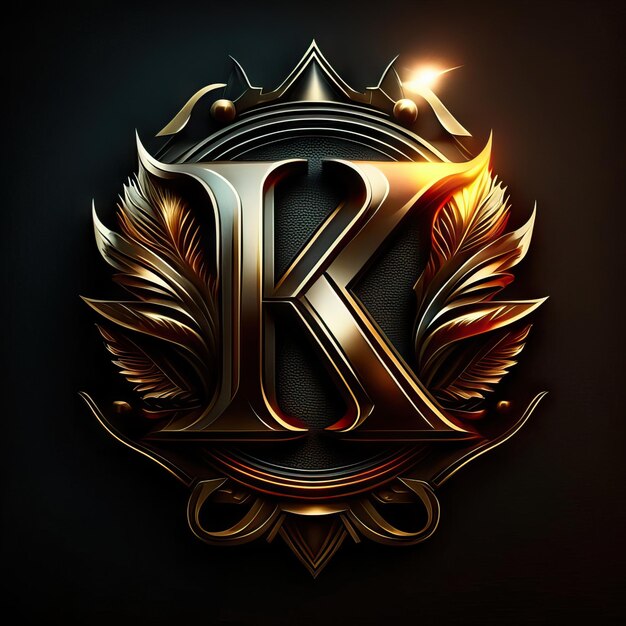 Logo lettre K en or