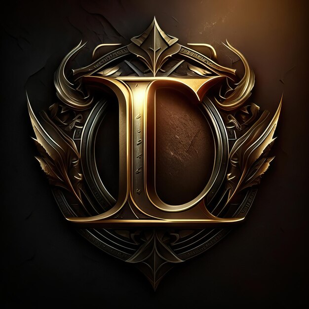 Photo logo de la lettre luxueuse l