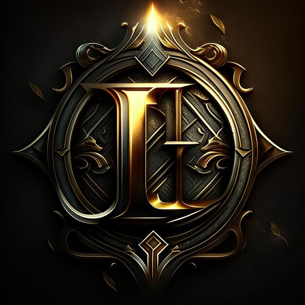 Photo logo de la lettre luxueuse l