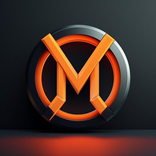 Photo le logo de la lettre m 3d