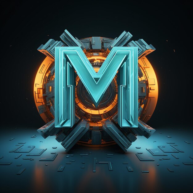 Le logo de la lettre M 3d