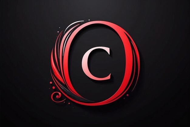 Logo de la lettre C avec monogramme noir et rouge Swashes Illustration vectorielle de conception