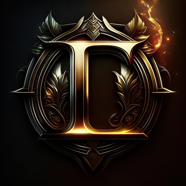 Logo lettre L en or