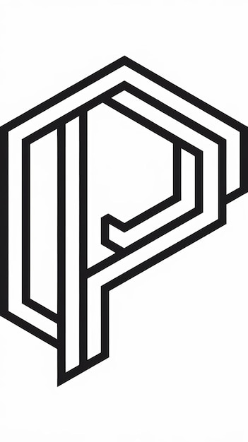 Le logo de la lettre P simple, l'hexagone, le signe, la conception vectorielle de l'icône linéaire