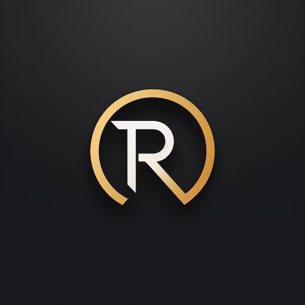 Photo logo de la lettre r en or avec cercle dans le style raphael lacoste