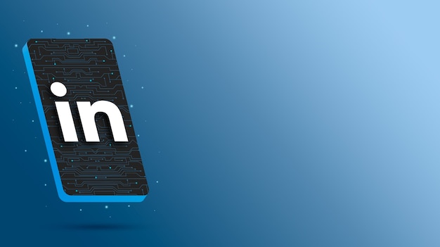 Logo Linkedin sur l'affichage du téléphone technologique rendu 3d