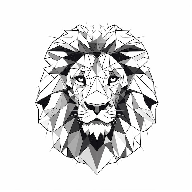 Un logo de lion géométrique