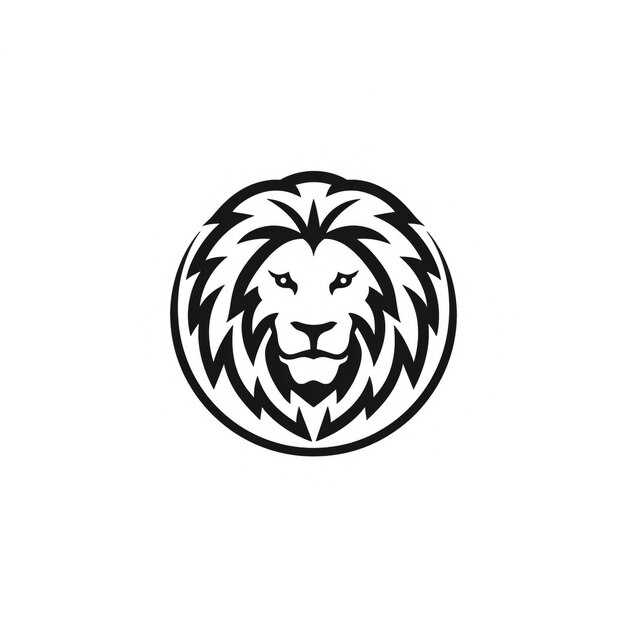 Photo un logo de lion noir simple exquis isolé