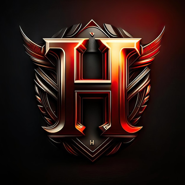 Logo de luxe lettre H en or