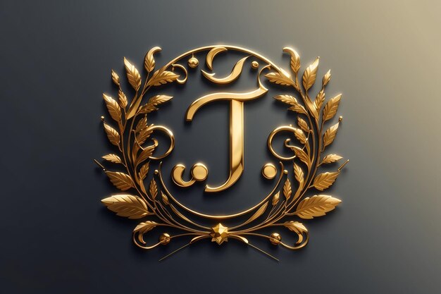 Logo luxueux avec la lettre j et l'étoile dorée royale
