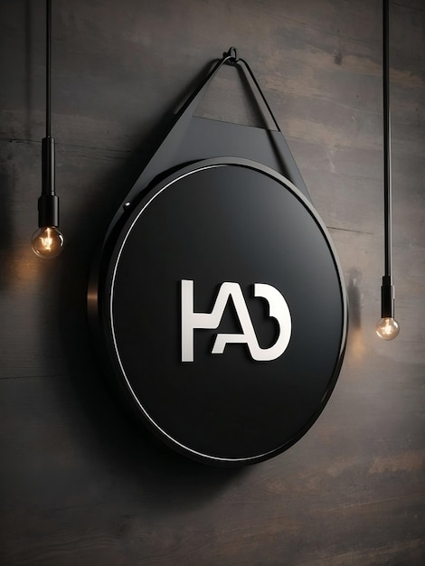 Logo maquette moderne signe de suspension noire