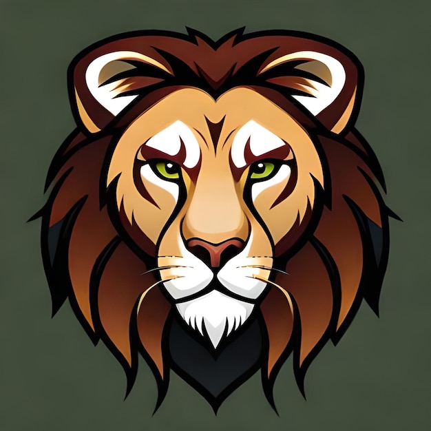 Logo de la mascotte au visage de lion