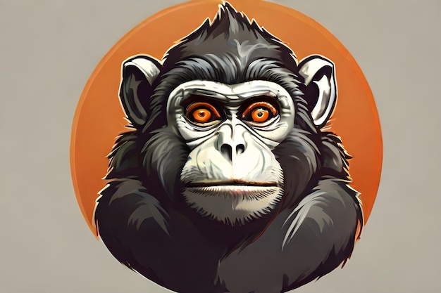 Photo logo de la mascotte du gorille et du singe