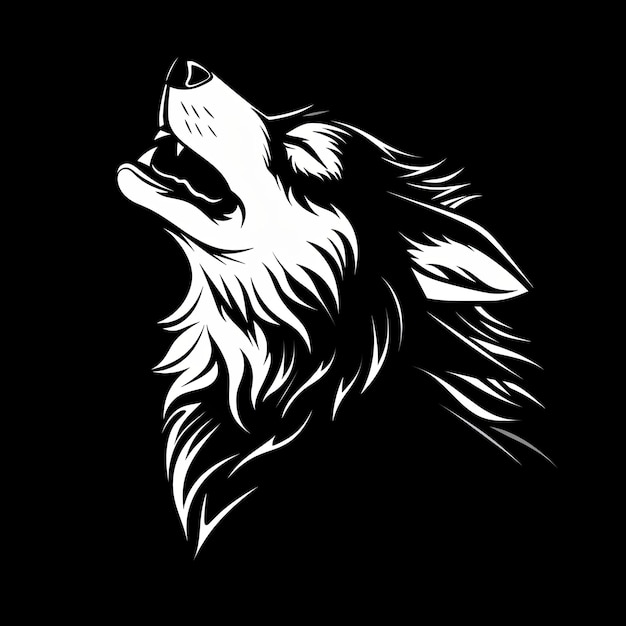 Logo de la mascotte du loup élégant et minimaliste
