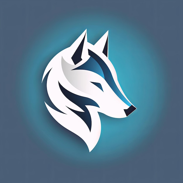Logo de la mascotte du loup élégant et minimaliste