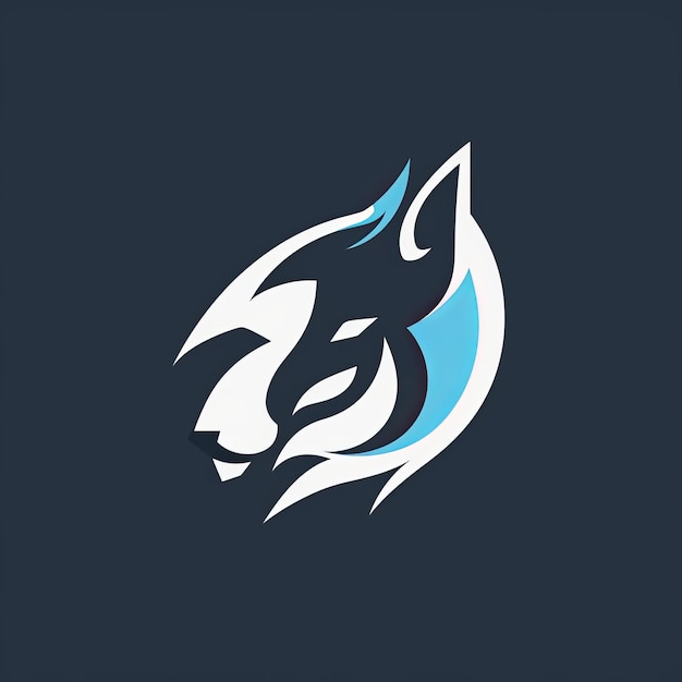 Logo de la mascotte du loup élégant et minimaliste
