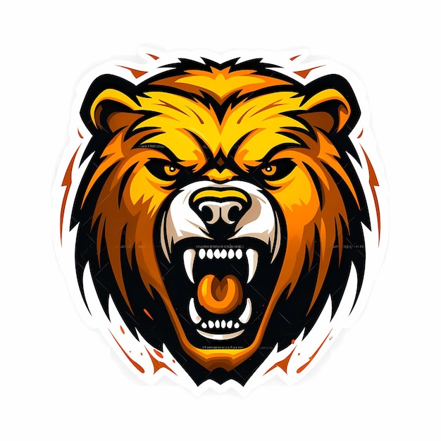 Logo de la mascotte du style de fusion du visage de l'ours