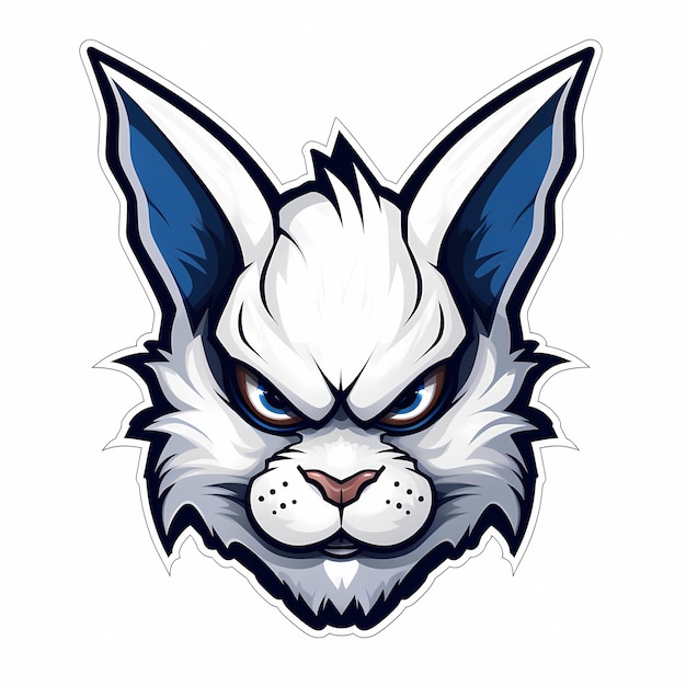Logo mascotte Lapin fond blanc