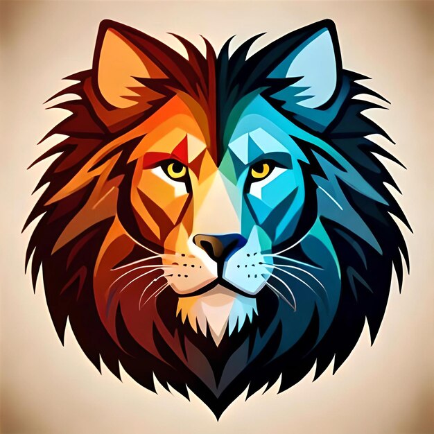 logo de mascotte tête de lion