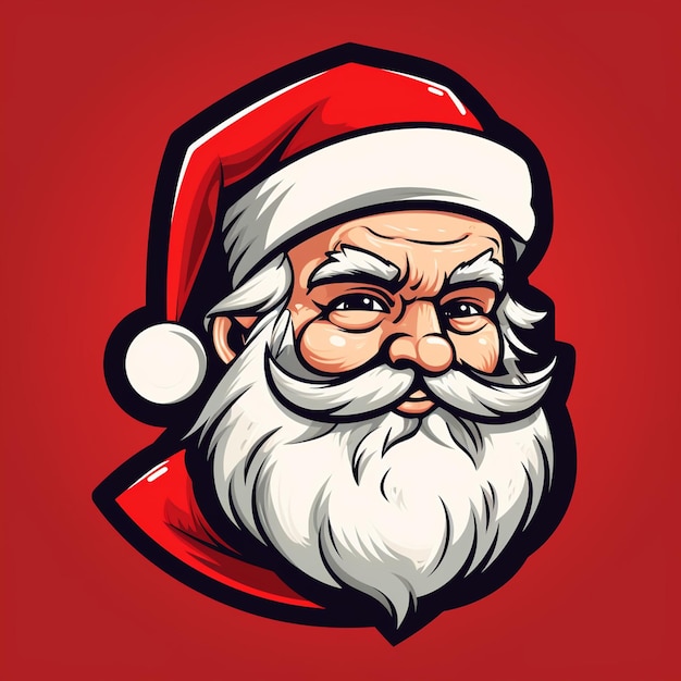 logo de mascotte d'un vecteur simple du Père Noël