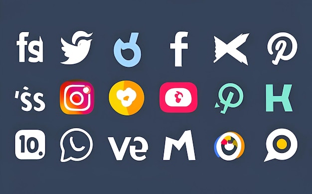 Le logo des médias sociaux est défini Facebook Instagram Twitter X Youtube Threads Snapchat Whatsap Pinterest