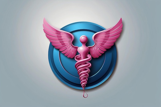 Logo médical bleu et rose