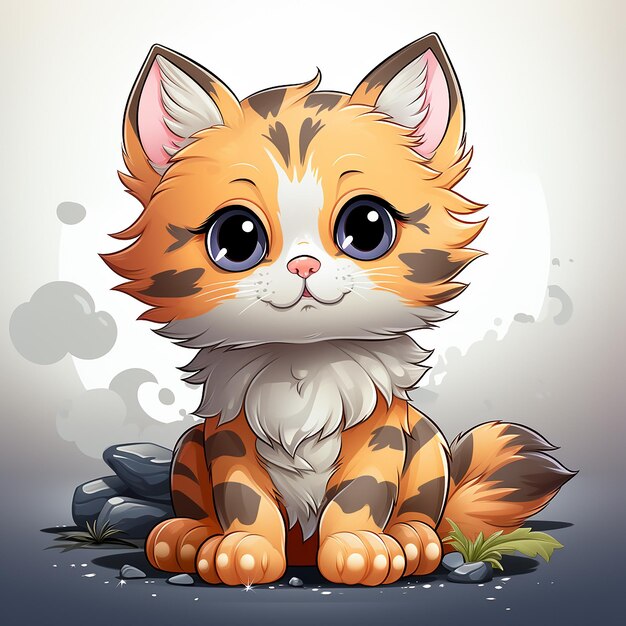 Photo logo mignon de cartoon cat