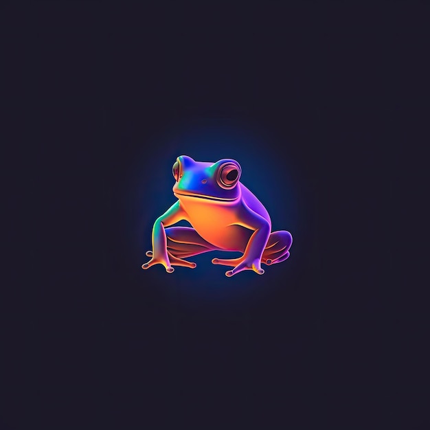 logo minimal dégradé de grenouille