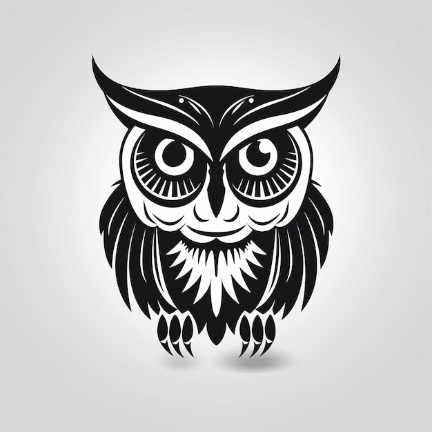 Logo minimal de hibou noir et blanc