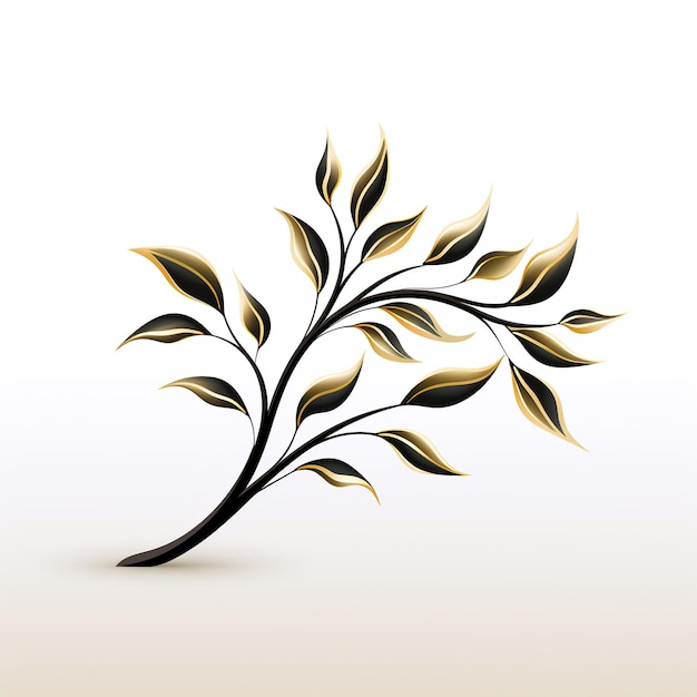 Photo logo minimaliste avec une branche d'une plante d'arbre sur un fond blanc