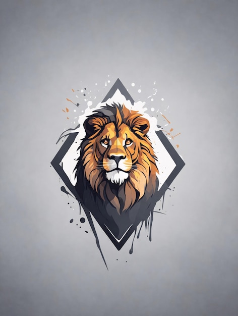 Photo logo minimaliste illustration vectorielle d'un lion