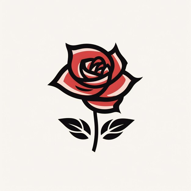 Photo logo minimaliste rose plat dessiné à la main