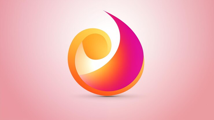 Photo logo moderne abstrait avec des couleurs gradientes en orange et rose