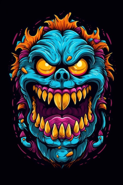 Logo de monstre en colère