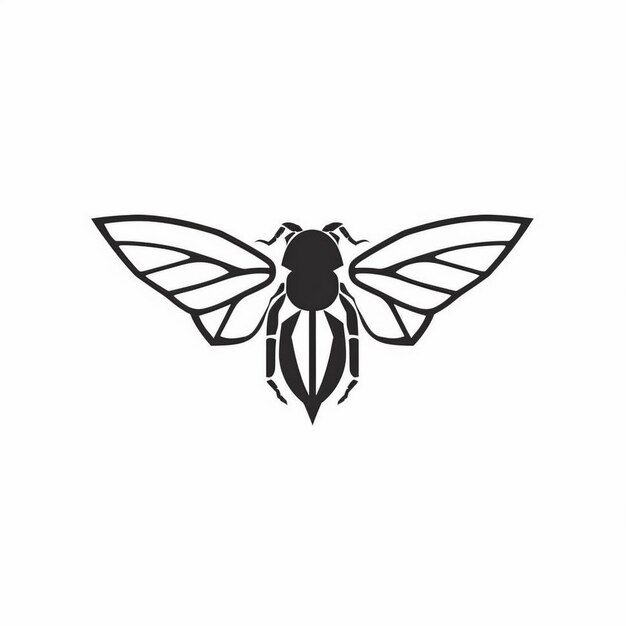 un logo noir et blanc d'une abeille au visage noir.