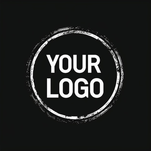 Photo un logo noir et blanc entouré d'un cercle blanc