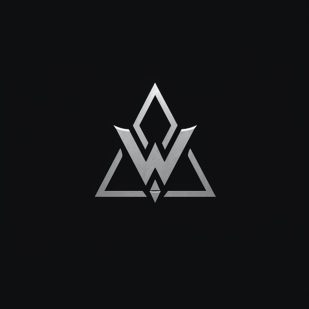Photo un logo noir et blanc avec un triangle et un diamant ai génératif