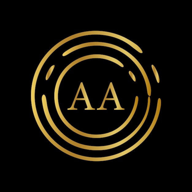 un logo noir et or avec une lettre a dessus