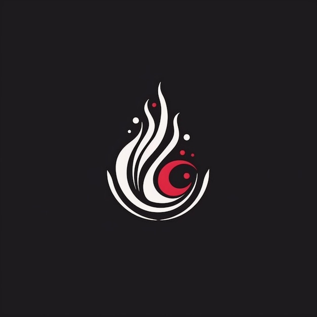 un logo noir et rouge avec une flamme dessus ai générative